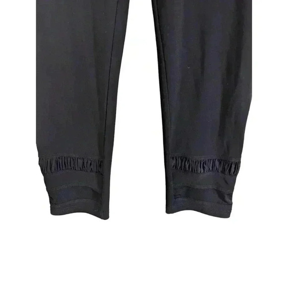 Joseph Ribkoff 3/4 Length Leggings Womens Size 6 Black  Sheer Ruched Ankle Gym - Picture 2 of 4